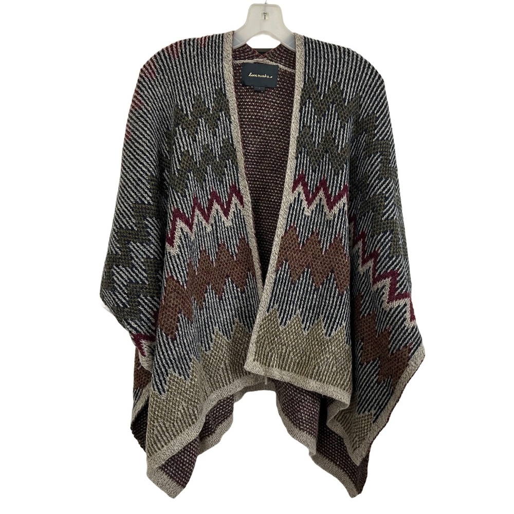 Women’s Multicolor Knit Poncho
